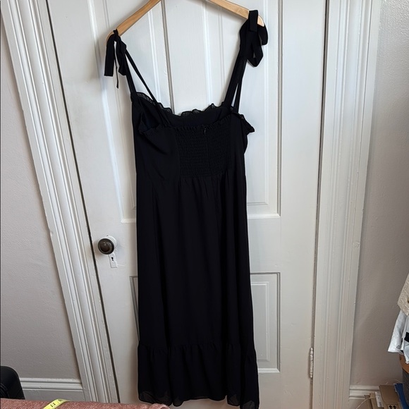 o.p.t. // Toile de Jouy Ruffle Hem Elegant Black Dress - Picture 8 of 10